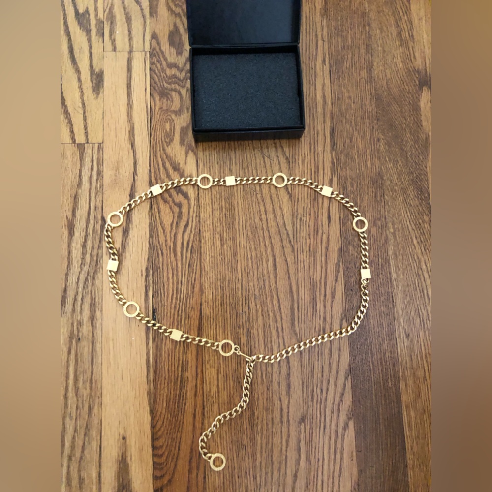 St John gold color chain belt